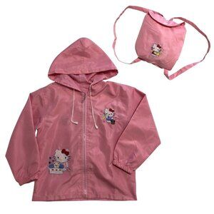 Hello Kitty Foldable Jacket Bag Reversible Lightweight Windbreaker Pink Medium